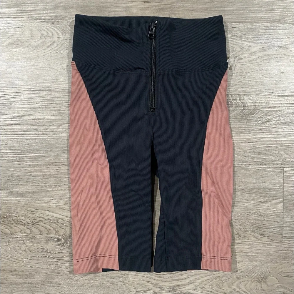 Koral Eternal Ribbed Biker Shorts Rib Black‎ and Pink High-Waisted XS